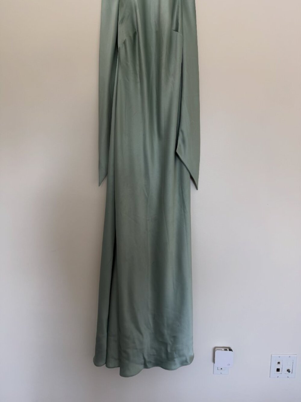 Satin Tie Back Mermaid Gown - Picture 4 of 4